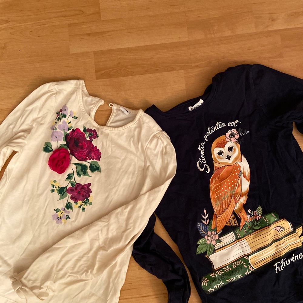 Blouses Futurino And Janie And Jack Size 7-8 Girl Long Sleeves Cotton